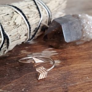 sterling silver 925 goldtone arrow boho wrap adjustable ring